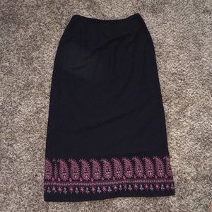 Norton McNaughton Black Pink Paisley Long Skirt